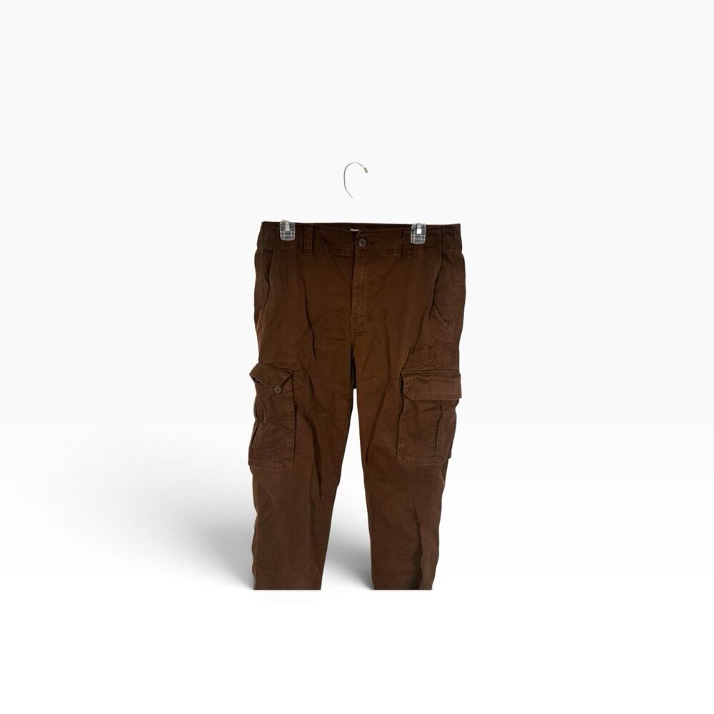 Goodfellow Relaxed Brown Cargo Pants Mid Rise Straight Leg Men’s Size 29x30